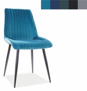 SIGNAL Jídelní židle - KIM Velvet, různé barvy na výběr Čalounění: tyrkysová (Bluvel 85)