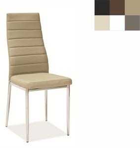 SIGNAL Jídelní židle - H-261 Chrom, ekokůže, chromované nohy, různé barvy na výběr Čalounění: krémová (ekokůže)
