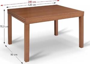 Jídelní stůl, rozkládací, třešeň, 120-240x90 cm, FARO Mdum