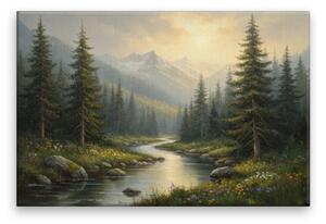 Obraz na plátně - Horský potok snění - 90x60 cm
