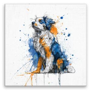 Obraz na plátně - Barevný psí portrét - 80x80 cm