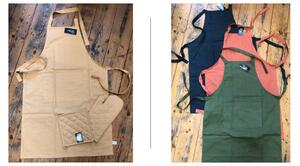 Set kuchyňské zástěry a chňapky Design: hořcicový set chňapky a zástěra