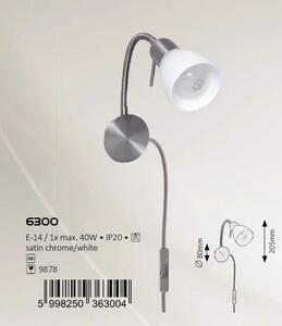 Rabalux 6300 SOMA - Nástěnné svítidlo s kabelem do zásuvky, 1 x E14 (Svítidlo na zeď s vypínačem na kabelu)