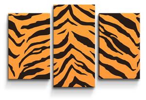 Sablio Obraz - 3-dílný Tygří vzor - 75x50 cm