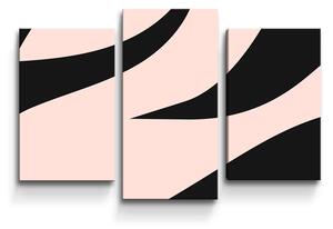 Sablio Obraz - 3-dílný Růžový vzor zebry - 75x50 cm