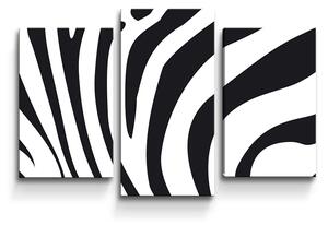 Sablio Obraz - 3-dílný Vzor zebry - 75x50 cm
