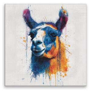 Obraz na plátně - Duhová lama - 80x80 cm - CZ výroba