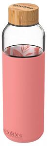 Quokka Skleněná láhev na vodu Flow pink botanical 660 ml