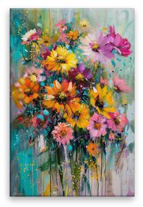 Obraz na plátně - Tančící květy - 80x120 cm