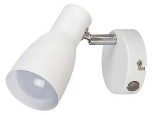 Rabalux 6025 EBONY - Bodové svítidlo v bílé barvě s vypínačem, 1 x E27 (Moderní bílá jednobodovka s vypínačem na svítidle)