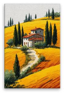 Obraz na plátně - Zlatá toskánská idyla - 80x120 cm