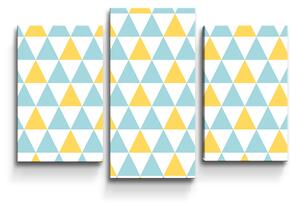 Sablio Obraz - 3-dílný Dvoubarevné trojúhelníky - 75x50 cm
