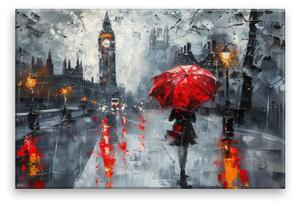 Obraz na plátně - Londýnský deštivý večer 3 - 120x80 cm
