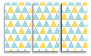 Sablio Obraz - 3-dílný Dvoubarevné trojúhelníky - 120x80 cm