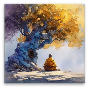 Obraz na plátně - Meditace pod stromem - 80x80 cm
