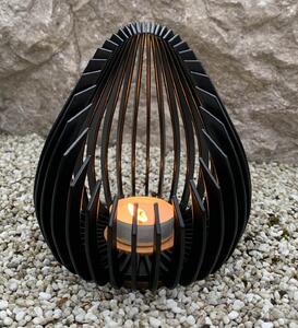 Fire4u moderní kovový svícen, černý - matný