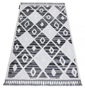 Koberec MAROC P662, černo bílá střapce, vzor diamant, Berber, Mar velikost 200x290 cm | krásné koberce cz
