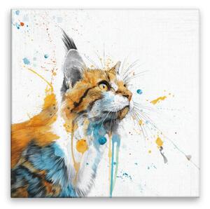 Obraz na plátně - Kočičí akvarelový sen - 80x80 cm