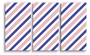 Sablio Obraz - 3-dílný Modročervené pruhy - 120x80 cm