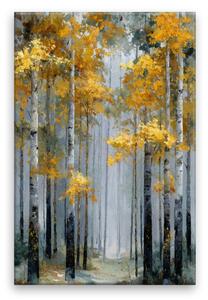 Obraz na plátně - Zlatý březový háj 2 - 80x120 cm