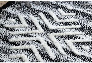 Koberec MAROC P658 Sněhové vločky, střapce, černý, Berber, Maroko, Sh velikost 160x220 cm | krásné koberce cz