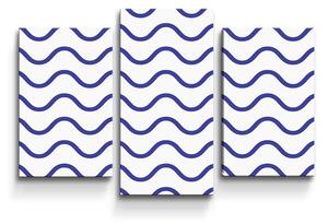 Sablio Obraz - 3-dílný Modré vlnky - 75x50 cm