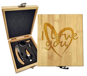 Sablio Dárková sada na víno I Love you srdce: 147×168×49 mm