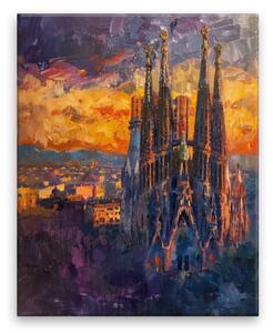 Obraz na plátně - Barcelonský západ slunce - 40x50 cm