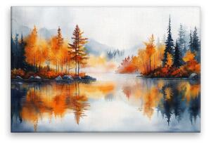 Obraz na plátně - Podzimní zrcadlení - 120x80 cm