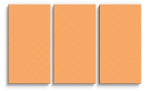 Obraz - 3-dílný SABLIO - Bílé čárky na oranžové 120x80 cm