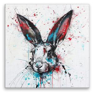 Obraz na plátně - Barevný králík - 80x80 cm