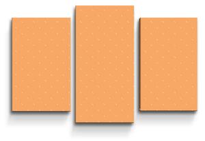 Sablio Obraz - 3-dílný Bílé čárky na oranžové - 75x50 cm