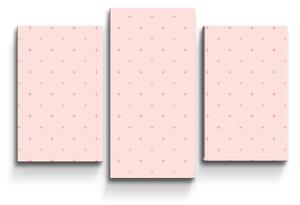 Sablio Obraz - 3-dílný Růžové křížky na světle růžové - 75x50 cm