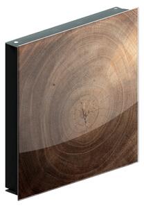 Allboards,Skleněná magnetická skříňka na klíče 30 x 30 cm - dřevo,KB30x30_00008