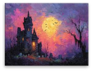 Obraz na plátně - Tajemný hrad netopýrů - 40x30 cm