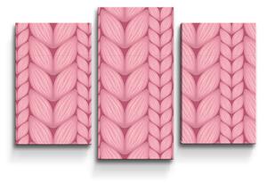 Sablio Obraz - 3-dílný Růžové pletení - 75x50 cm