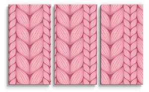 Sablio Obraz - 3-dílný Růžové pletení - 120x80 cm