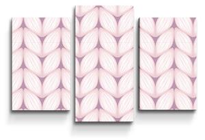 Sablio Obraz - 3-dílný Bledě růžové pletení - 75x50 cm