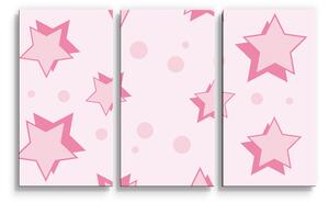 Sablio Obraz - 3-dílný Růžové hvězdičky - 120x80 cm