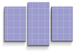 Obraz - 3-dílný SABLIO - Čtvercový vzor fialové 75x50 cm