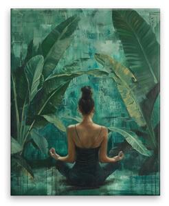 Obraz na plátně - Smaragdová meditace - 40x50 cm