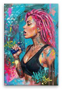 Obraz na plátně - Růžová rebelka - 80x120 cm