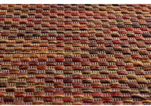 Moderní FISY koberec SISAL 20774 Čtverce, melanž červený velikost 140x190 cm | krásné koberce cz