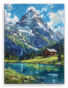 Obraz na plátně - Alpská chalupa - 30x40 cm - CZ výroba
