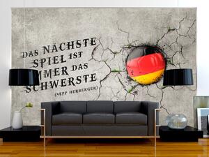 Fototapeta Fotbalová motivace - citát o fotbale v němčině s vlajkou