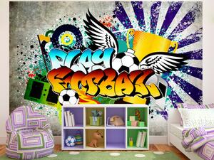 Fototapeta Sportovní barevné graffiti - výraz o fotbale pro teenagera