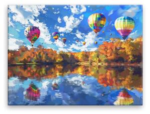 Obraz na plátně - Podzimní balonová slavnost - 40x30 cm
