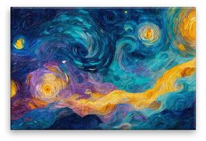 Obraz na plátně - Vírová noční obloha - 120x80 cm