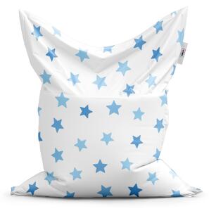 Sablio Sedací vak Classic Modré hvězdy na bílé - 150x100 cm
