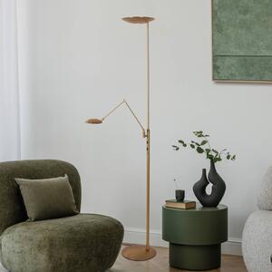 Steinhauer LED stojací lampa Daphne 2 +, na čtení, bronzová barva, dálkové, stmívatelný, Bronz / starožitná mosaz, Obývací pokoj / jídelna, kov, Moderní, Lampička na čtení